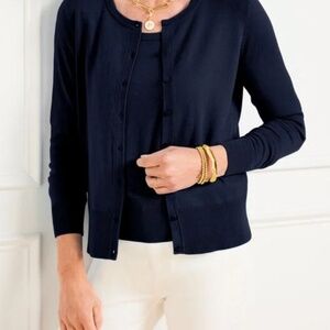 Talbots Women’s Indigo Charming Cashmere Cardigan